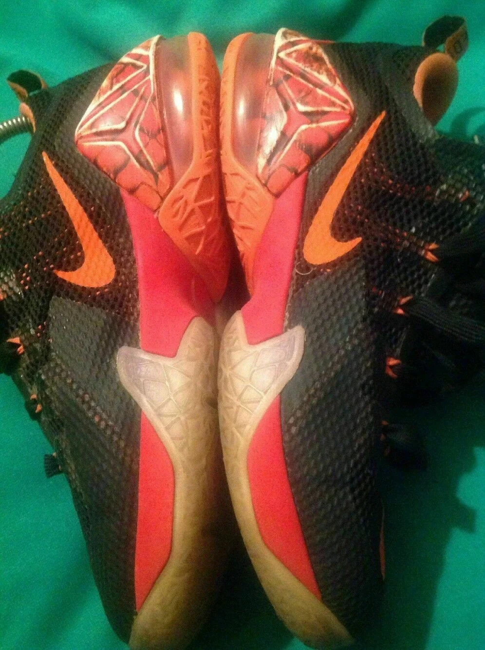 NIKE LEBRON 12 XII BOYS LOW BLACK SILVER ORANGE SNEAKERS 744547-004 SZ 6Y